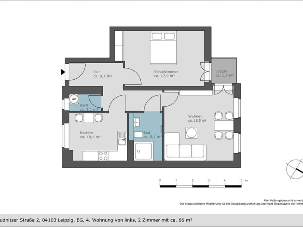 Erstbezug in Citynaher Wohnlage - hochwertige 2 Zimmer Wohnung mit Balkon