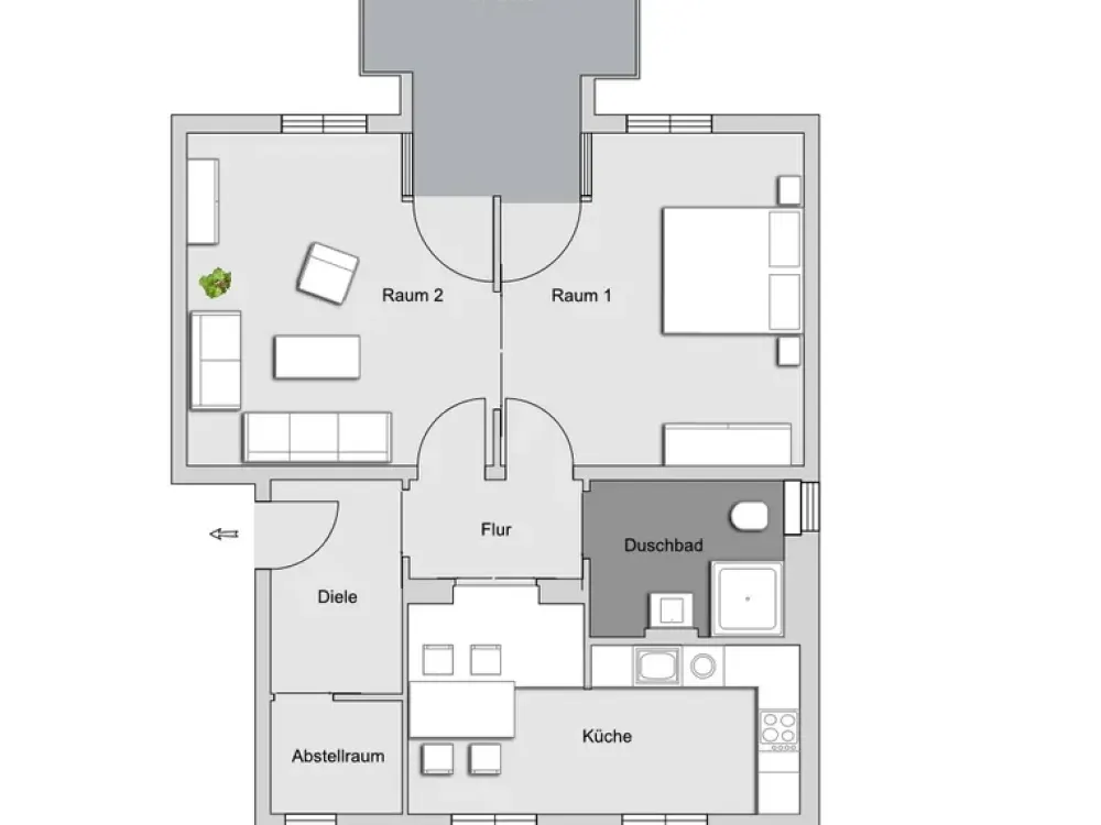 *WBS Schwerbehinderte/Rollstuhlfahrer*2-Zi-Wohnung mit Einbauküche und Mietergarten