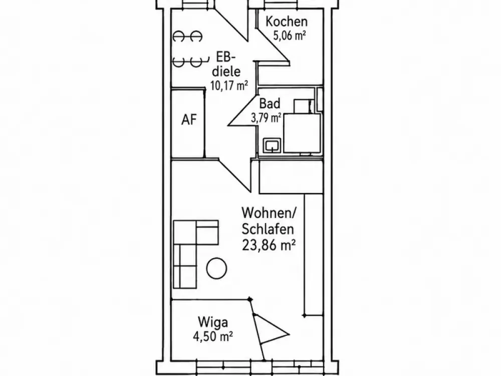 Typ C: Großzügige 2-Zimmer-Wohnung | Betreutes Wohnen Leipzig | Wintergarten | EBK