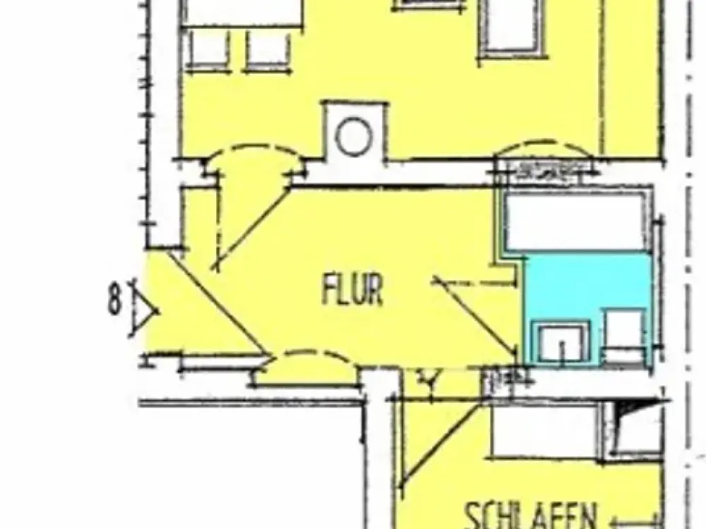 Very nice 2-room apartment in a quiet side street with laminate flooring, bathroom with window and bathtub