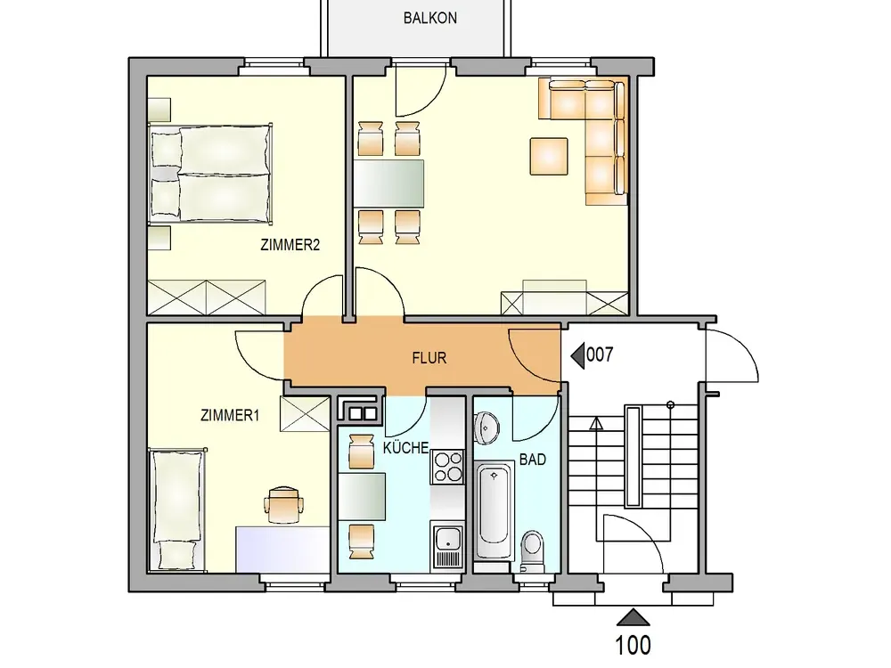 3-Zimmer-Wohnung in Stuttgart-Münster
