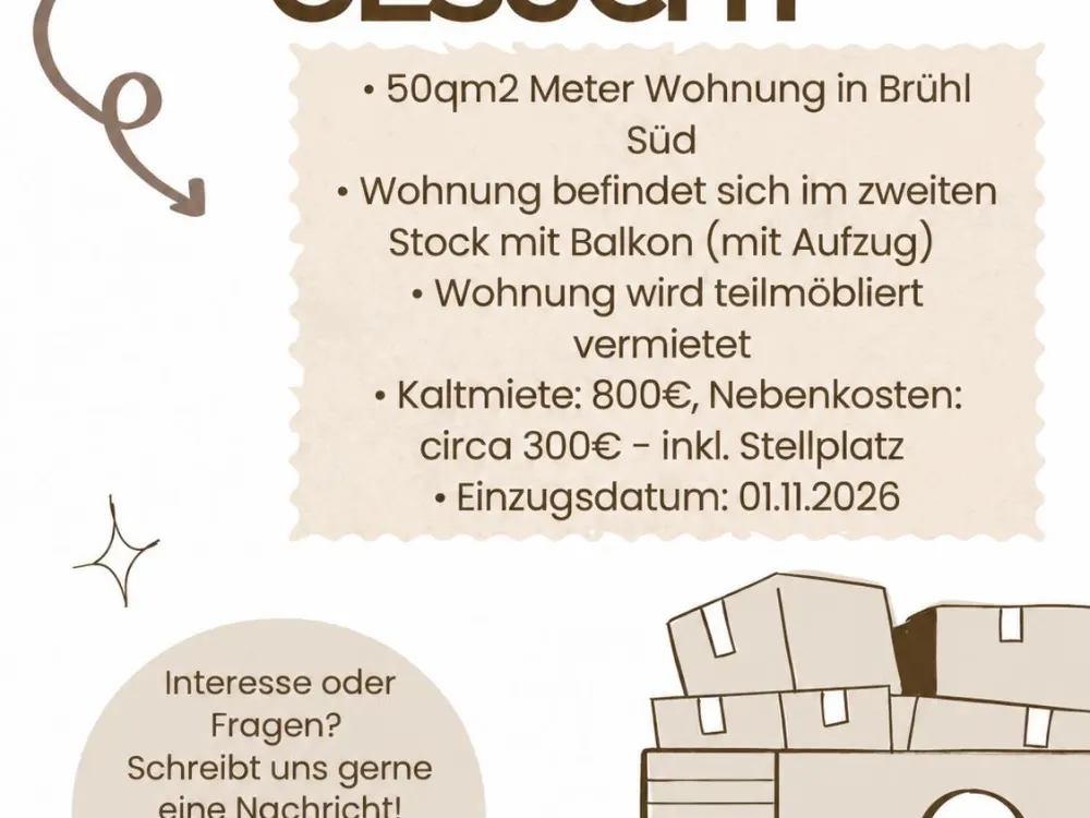 Nachmieter gesucht