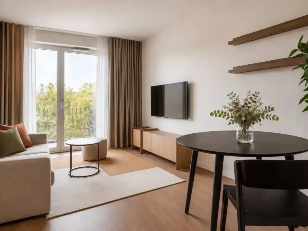 2 Monate mietfrei - Möbliertes Studio-Apartment mit Padel, Fitnessstudio, Dachterrasse & mehr