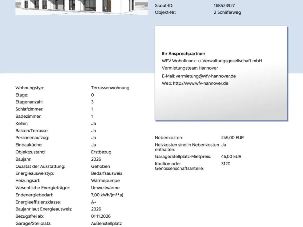 Neubau Ronnenberg Schäferweg 6 D, 2 Zimmer