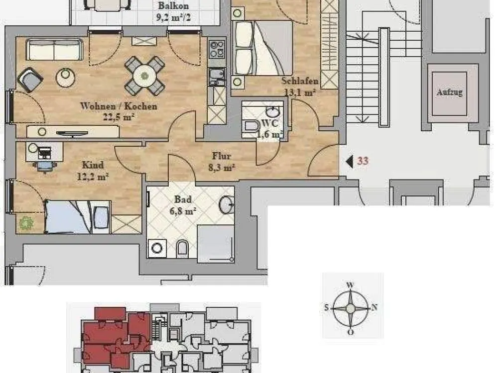 *Erstbezug in modernem Neubau - helle 3 Raumwohnung mit Einbauküche und Balkon in beliebter Lage*
