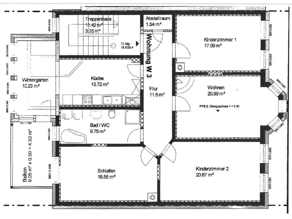 Apartment with Winter Garden and Balcony for Rent