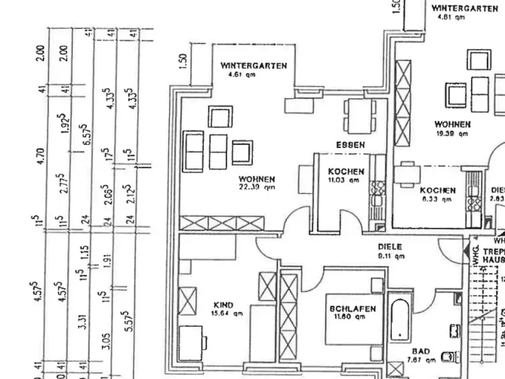 renovierte 3 Raum Wohnung mit Wintergarten