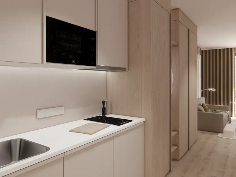 Furnished Medium Studio with Shared Facilities: Padel Court, Fitness, Rooftop Terrace & More