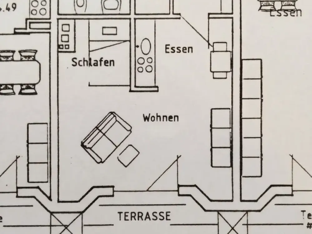 Renovierte 1,5-Zimmer-Wohnung mit Garten, Stellplatz und Keller