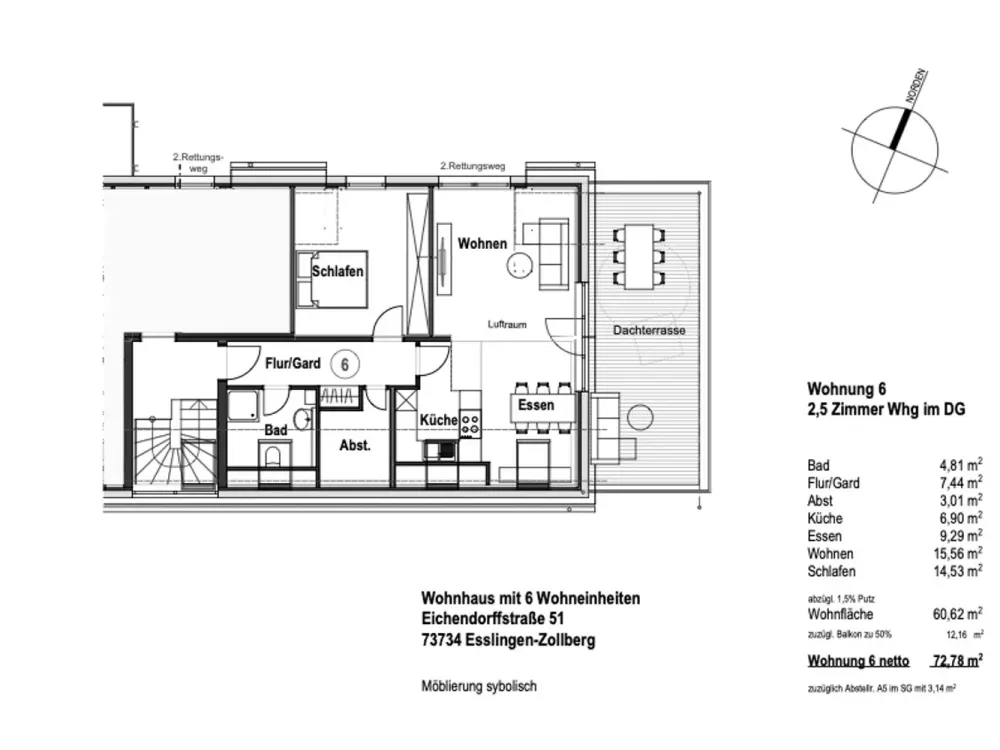 Erstbezug: Hochwertige 2,5-Zi Terrassenwohnung, Esslingen - niedrige Energiekosten