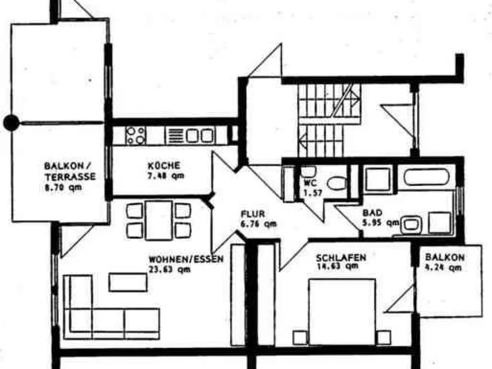 Gelegenheit: schöne ruhige 2-Zimmer-Wohnung