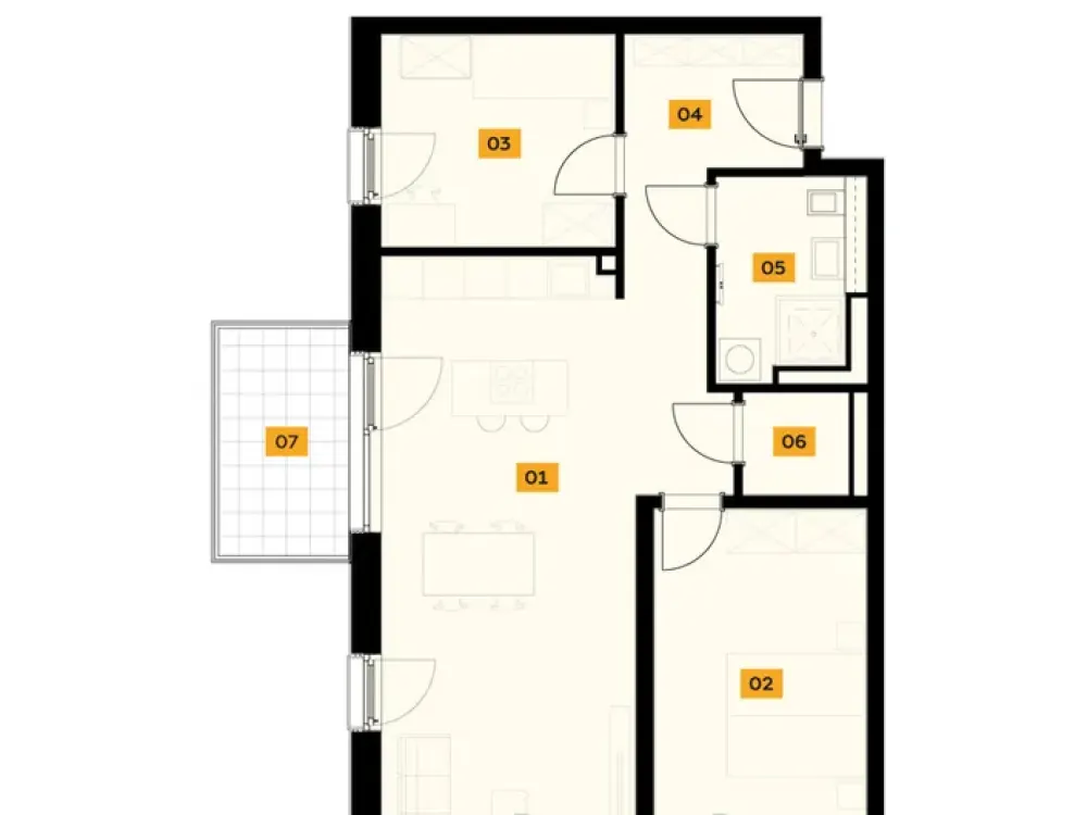 السكن الحديث في فليتبارك, 3 غرف مع مطبخ مفتوح - جاهز للسكن نهاية 2027