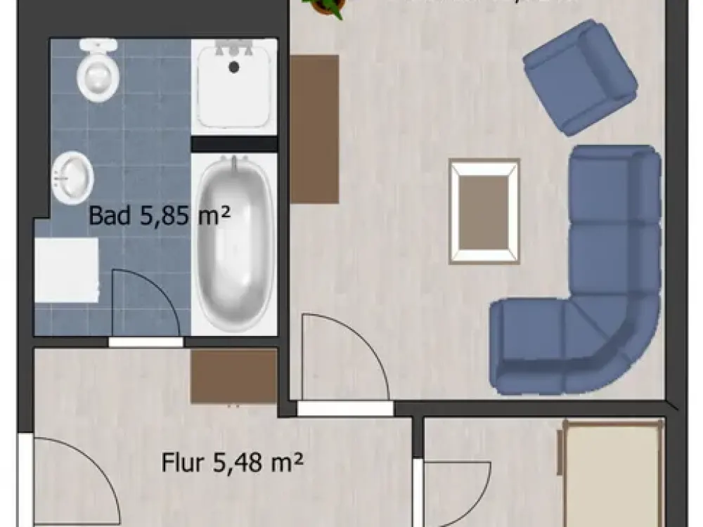 3-room apartment with beautiful view over Coswig