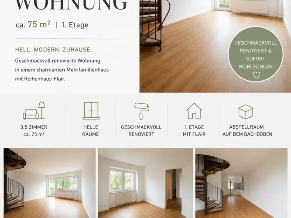 Schicke 3,5-Zimmer-Wohnung in zentraler Lage von Herbede