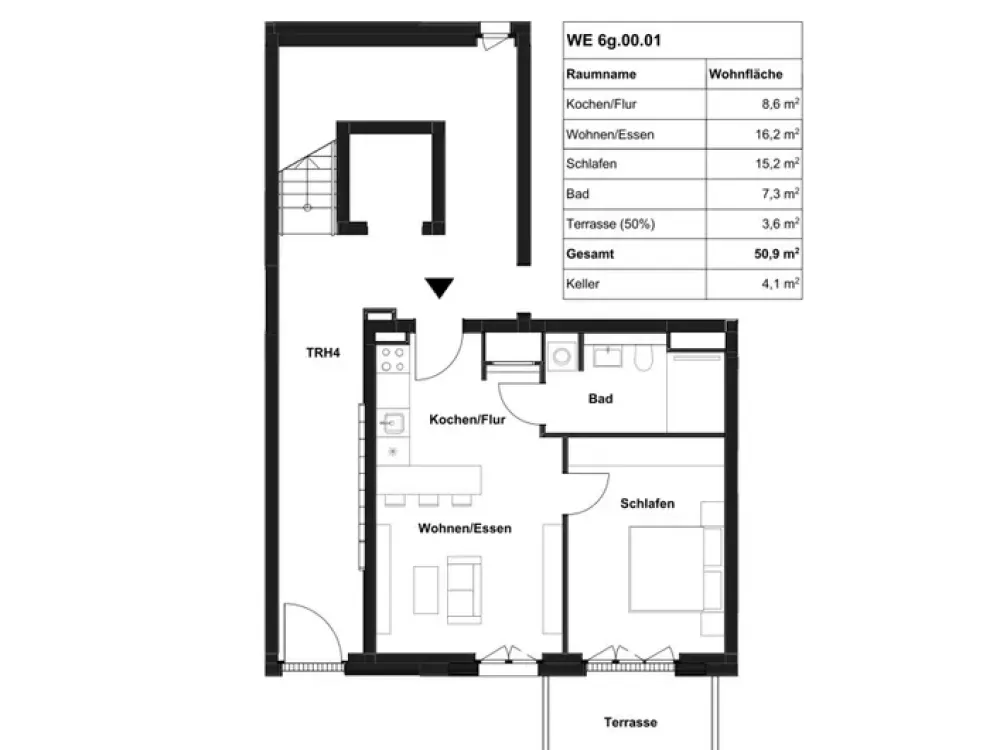 New Development Deiker Höfe: Spacious 2-Room Apartment with Fitted Kitchen and Terrace!