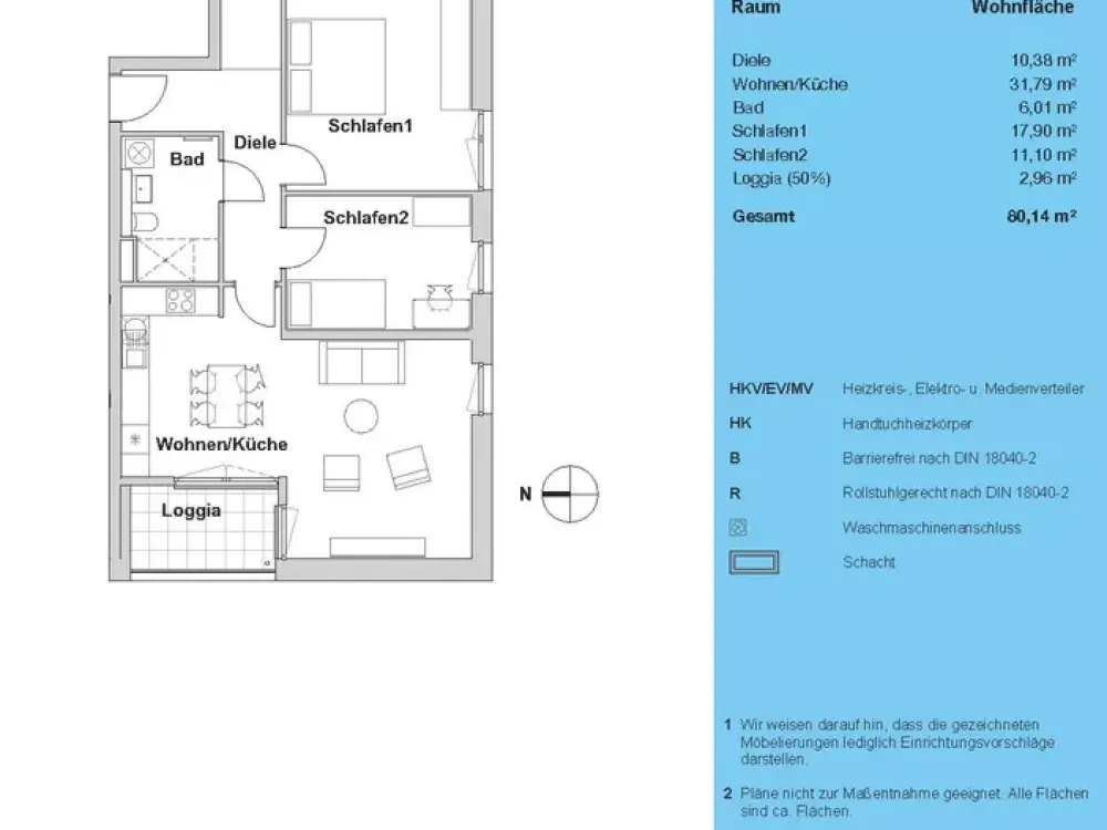 Bright 3-Room Apartment with Loggia