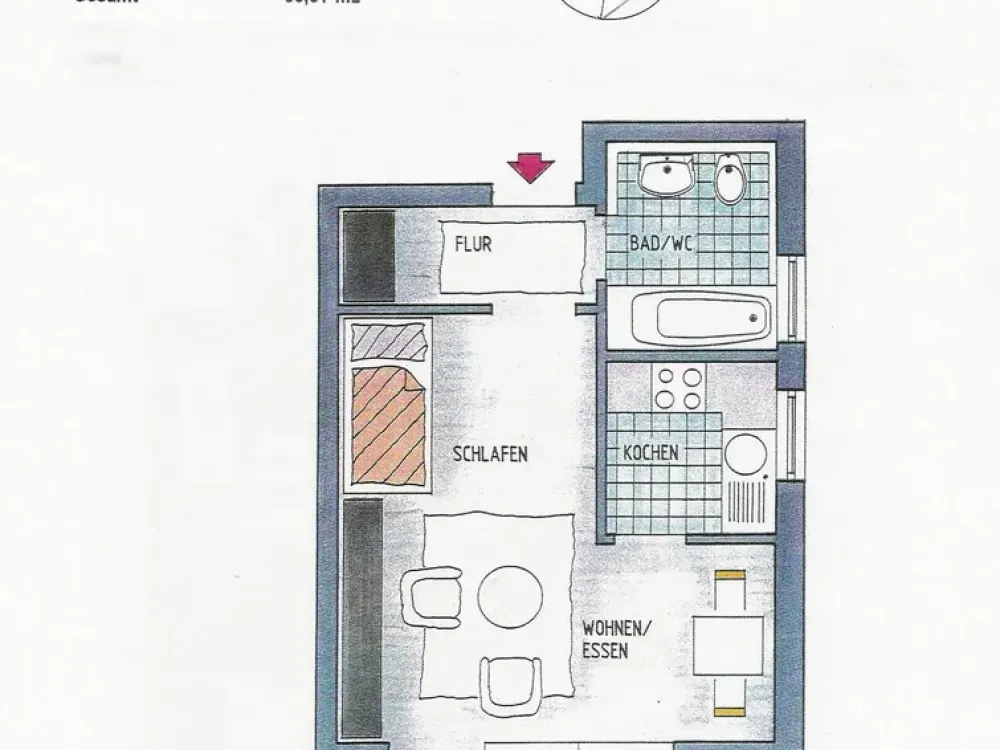 Accessible 1-Room Apartment with Terrace in Green Surroundings; Cellar; Underground Parking Space
