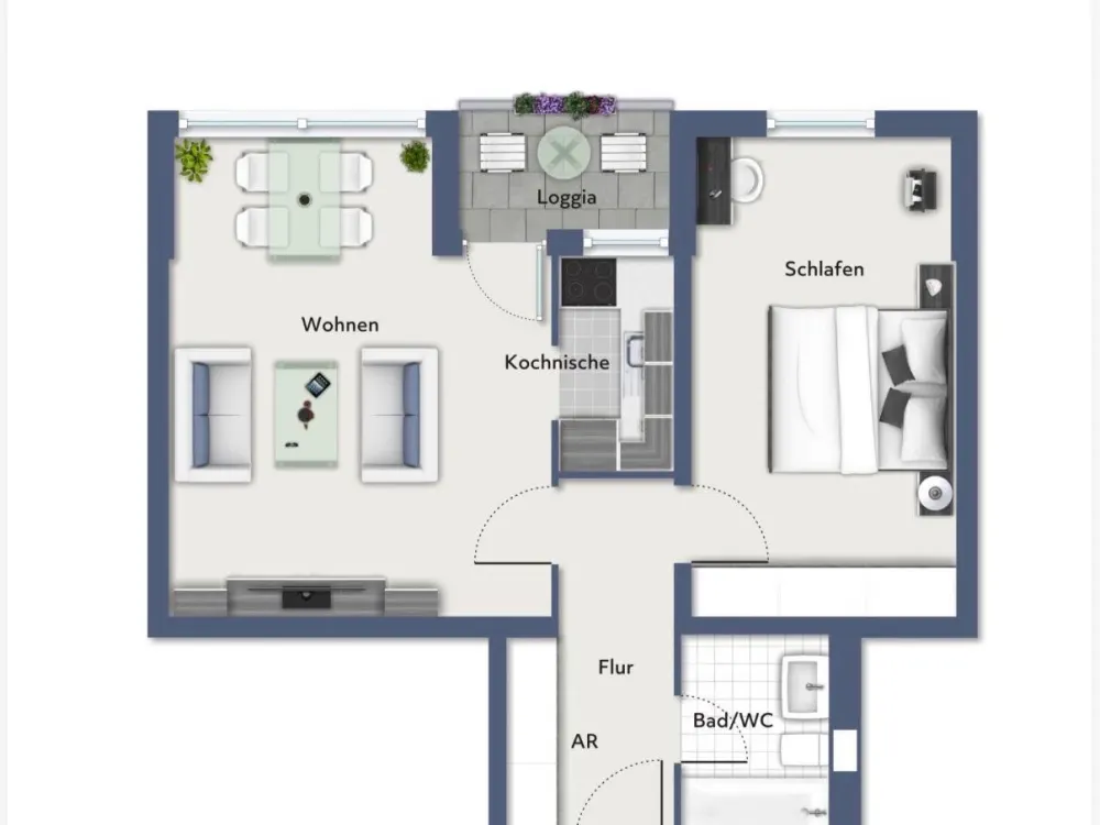 2-ZIMMER-WOHNUNG MIT BALKON UND TG-STELLPLATZ