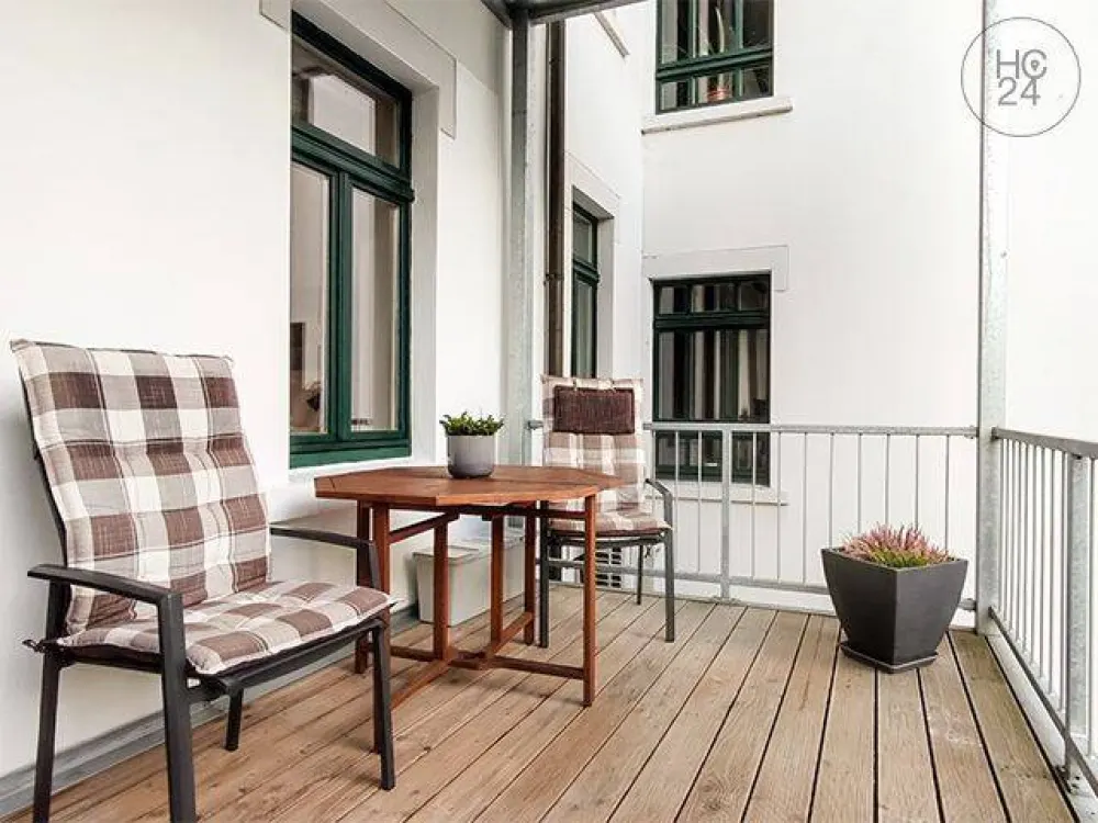 Wohnen auf Zeit: möblierte 3-Raum-Wohnung in Leipzig-Schleußig mit großem Balkon