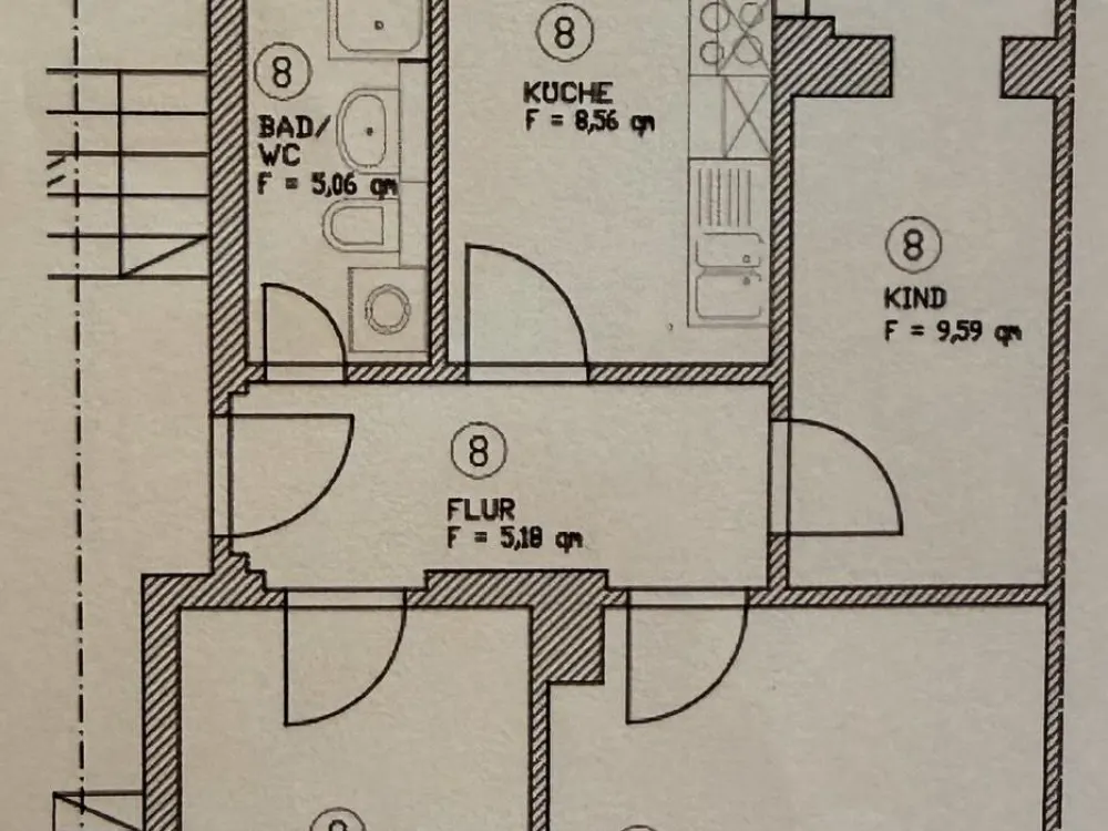 3-Zimmerwohnung Dreiraumwohnung Erdgeschoss Einbauküche Balkon