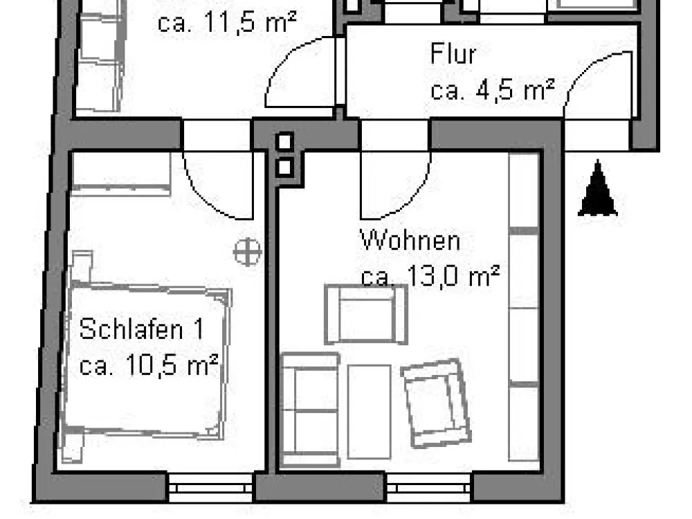 Schicke 2,5-Zimmer-Wohnung mit Tageslichtabd und Balkon