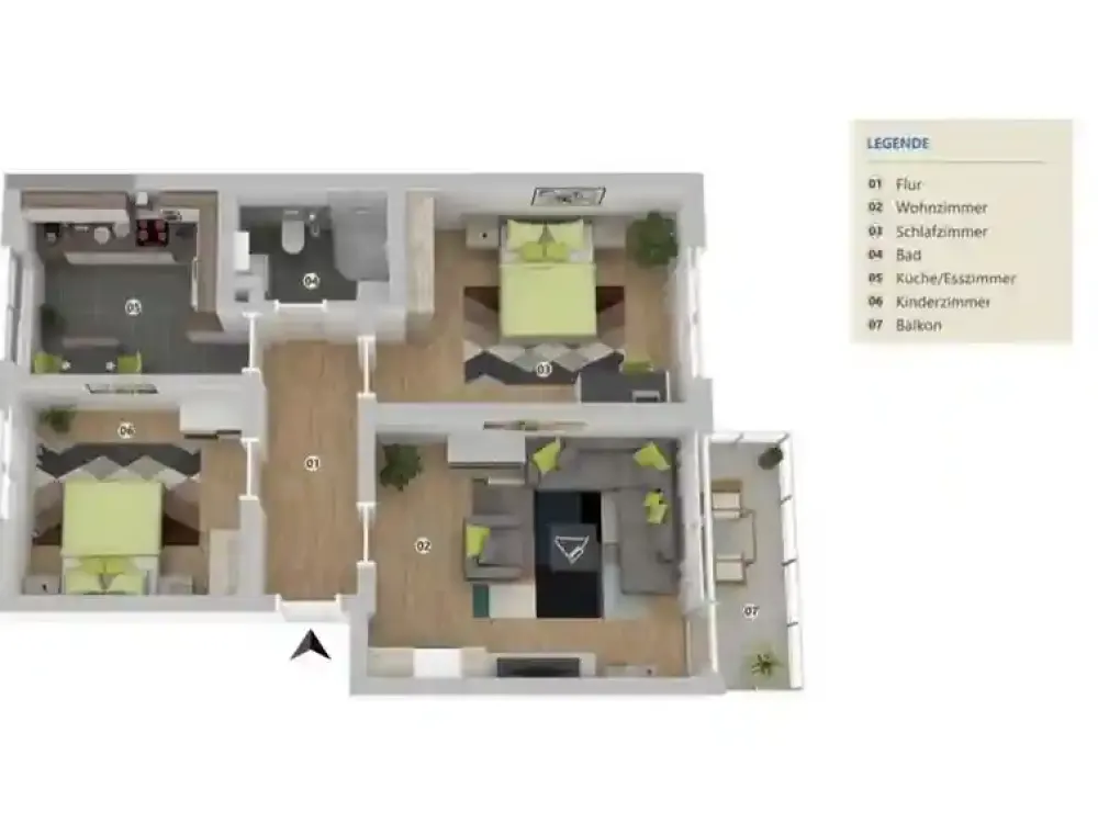 +++Light-flooded 3-room apartment+++Balcony and parking space+++ In Sel.-Frhsn.+++