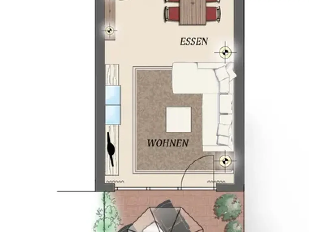 Exklusive 2-Raum-Erdgeschosswohnung mit Terasse in Nürnberg