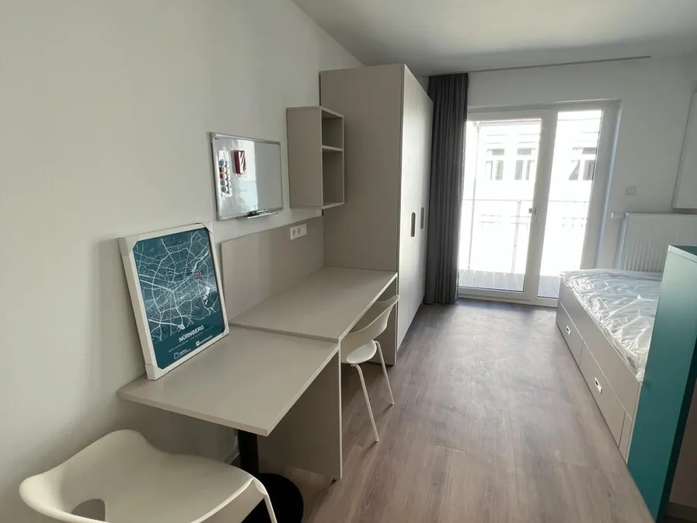 Modernes, voll möbliertes 1-Zimmer-Apartment mit Balkon, ab 1.09.