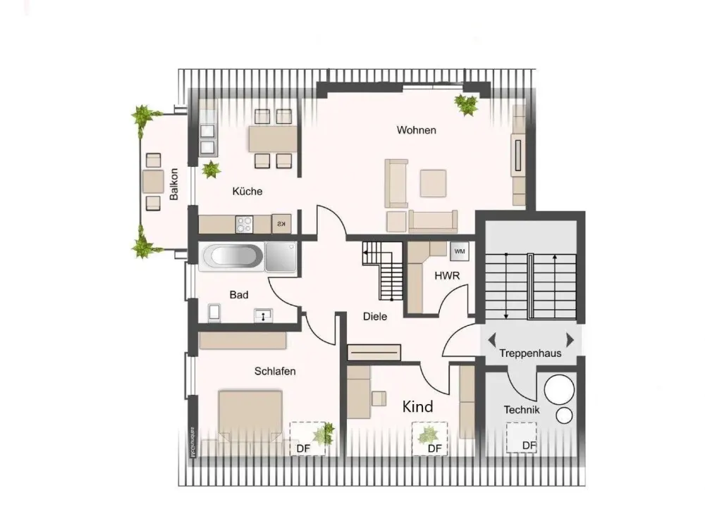 Wohnen im Grünen: moderne 5-Raum-Wohnung mit Balkon | Garten | Fußbodenheizung | Garage