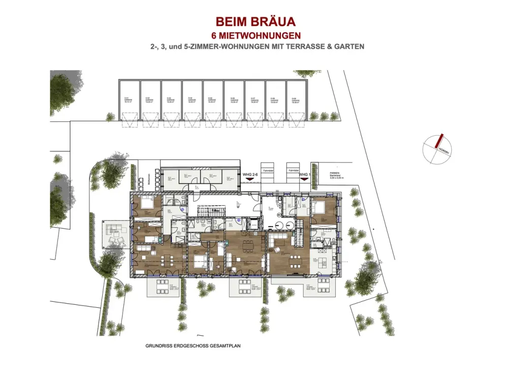 Erstbezug "BEIM-BRÄUA" - Exklusive 3-Zimmer-Erdgeschosswohnung mit Garten + Terrasse