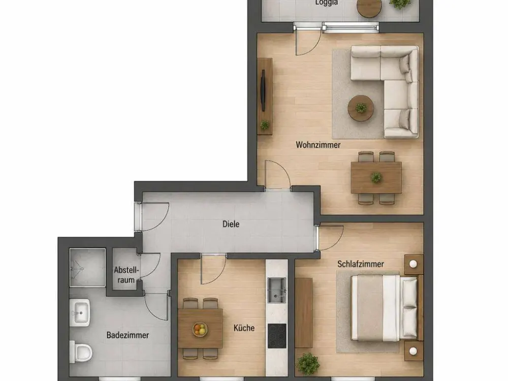 Frisch Sanierte 2-Zimmer-Wohnung mit Einbauküche Nürnberg - ab sofort bezugsfrei