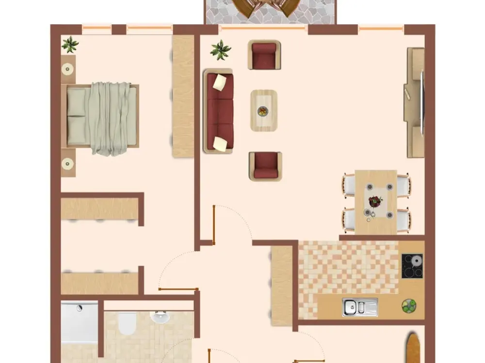 Schöne, geräumige zwei Zimmer Wohnung im Erdgeschoß mit eigenem Gartenanteil im Zentrum von Hövelhof