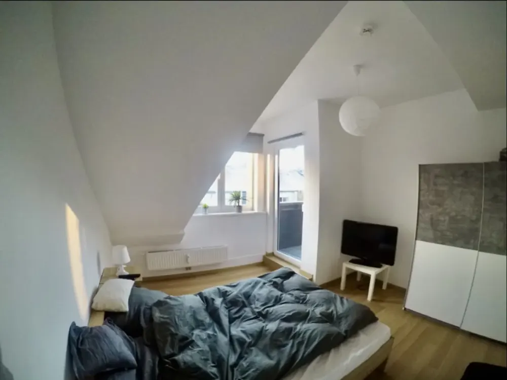 Sunny 3 Rooms, Fitted Kitchen, Balcony, Renovated in the Attic