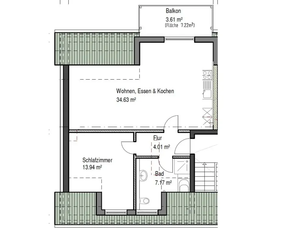 Fußbodenheizung, offene Küche, großer Balkon - Moderne Wohnung in Dormagen