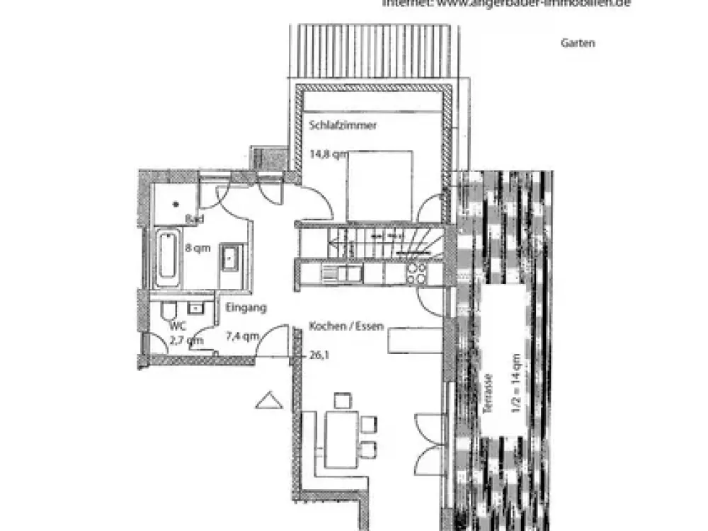 Traumhafte 3 Zimmer Gartenwohnung auf 2 Ebenen in KW 70 Haus