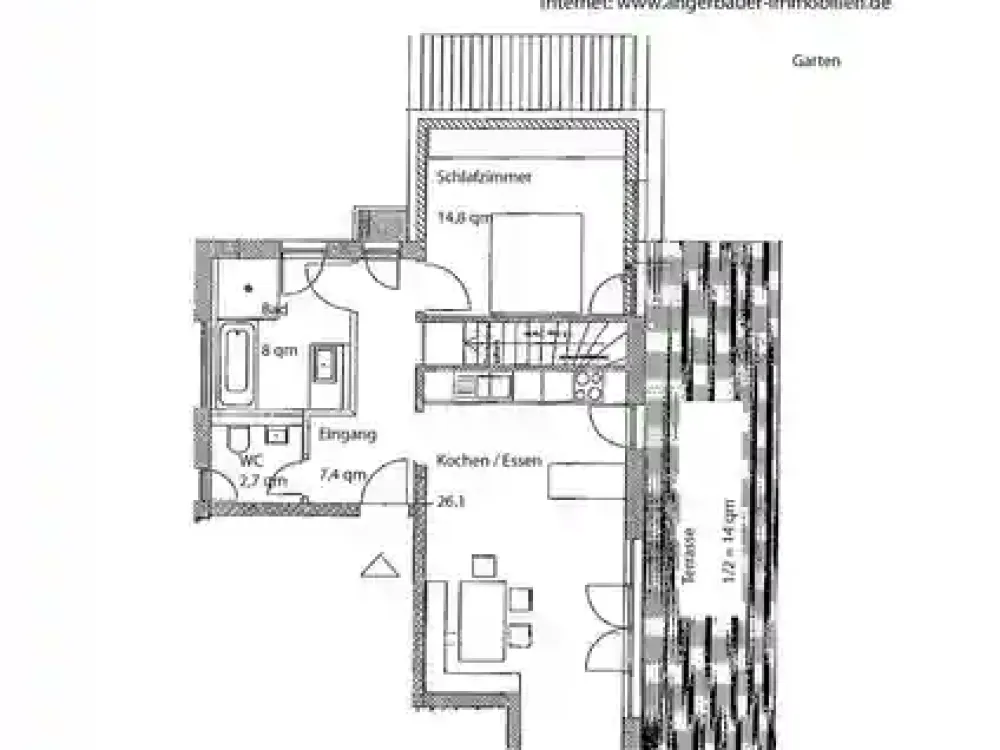 Traumhafte 3 Zimmer Gartenwohnung auf 2 Ebenen in KW 70 Haus