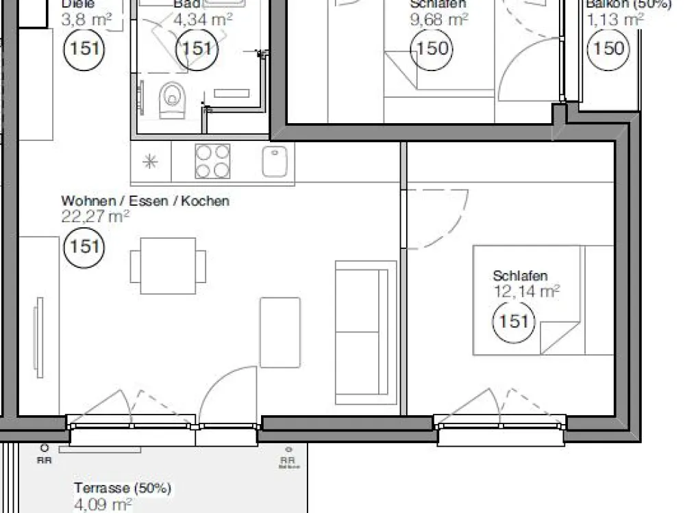 Moderne 2-Zimmer-Wohnung mit Balkon in München