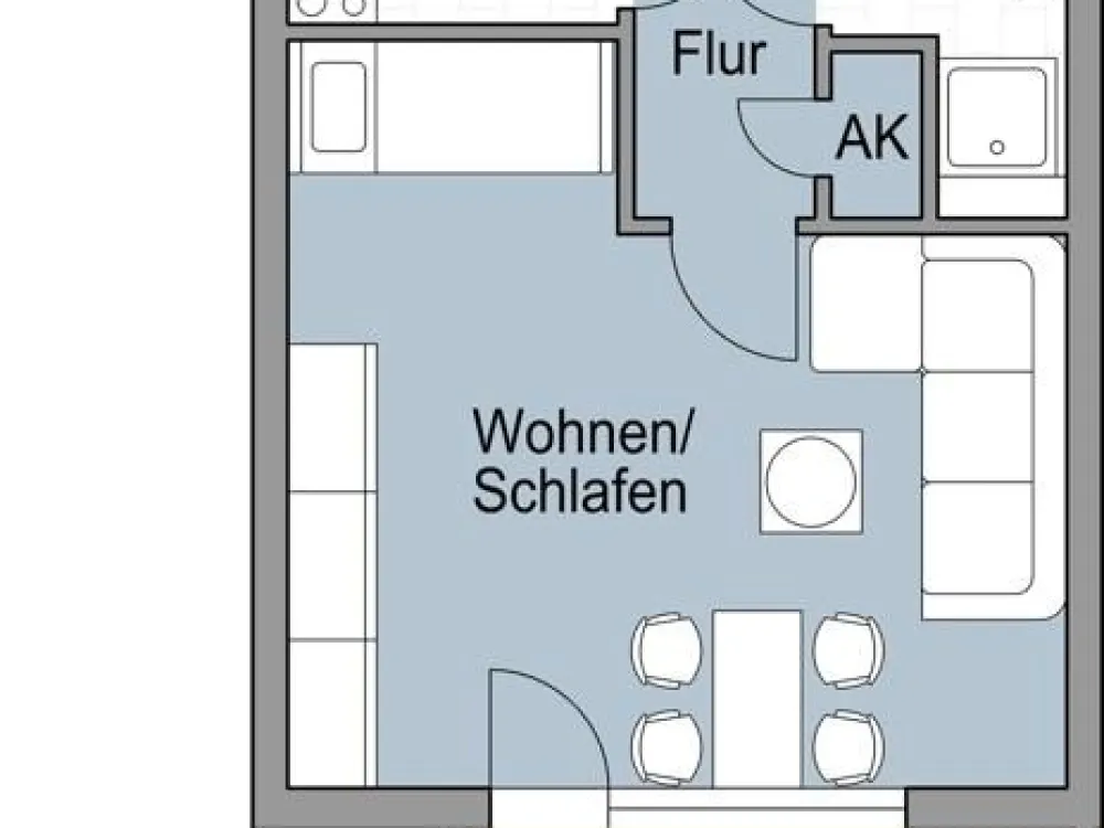 1 Zimmerwohnung mit Balkon