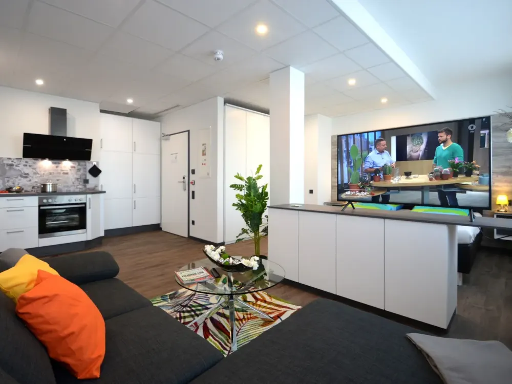 Modernes 1-Zimmer-Penthouse-Wohnung, komfortabel ausgestattet, Innenstadt Offenbach