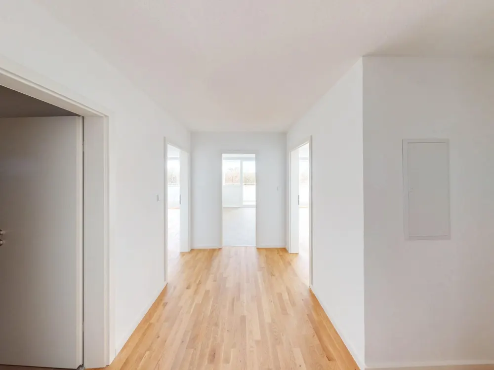 Kürzlich sanierte 2-Zimmer-Wohnung mit Balkon ins Grüne
