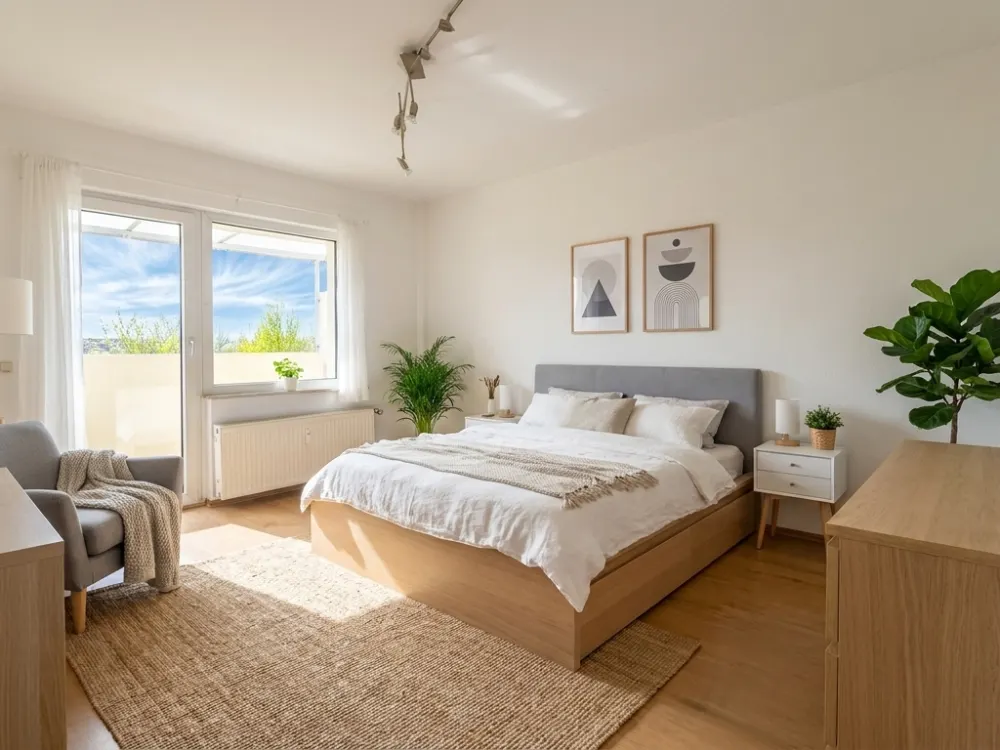 Möbliertes Apartment im obersten Geschoss mit Balkon und Aufzug
