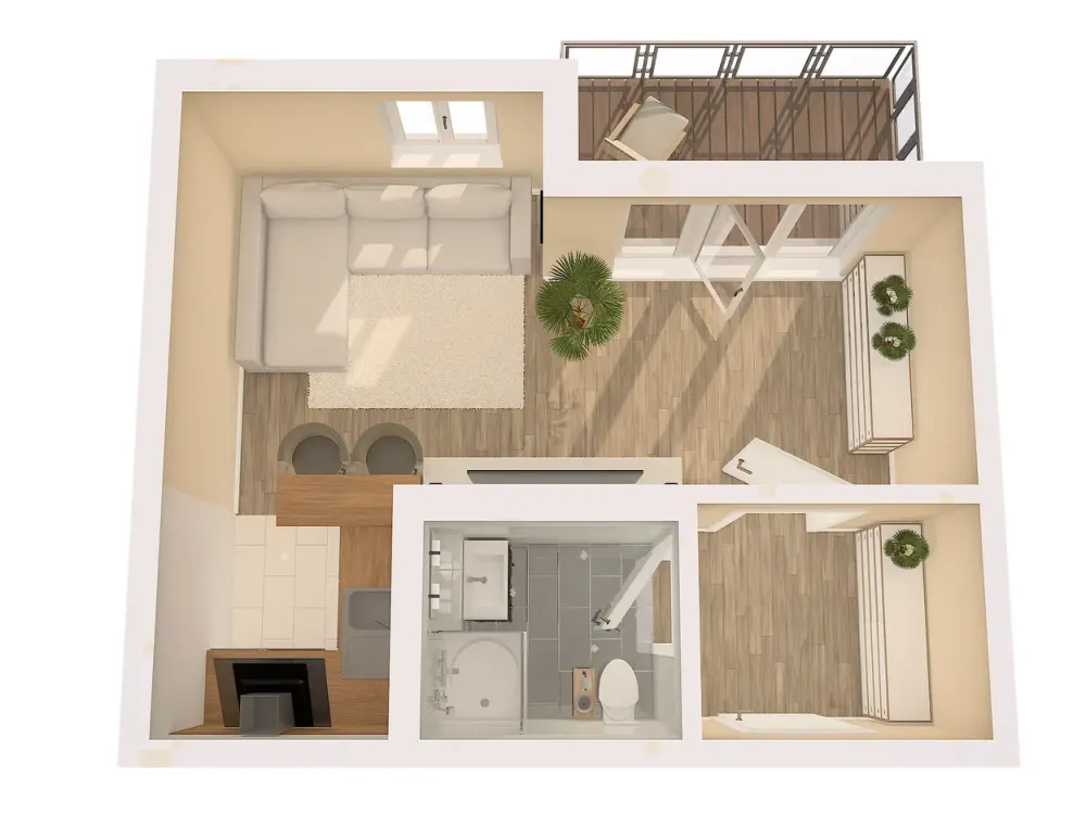 Gemütliche 1-Raumwohnung* EBK* 4.OG* Süd-Balkon mit Blick über Dresden* Außenjalousien* PKW-SP* TOP*
