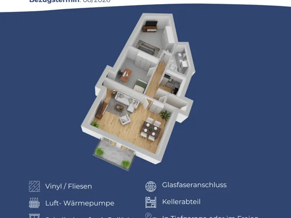 Erstbezug Dachgeschosswohnung, 89qm, in Schäftlarn, nahe S-Bahn, inkl. TG-Stellplatz (WG möglich)!