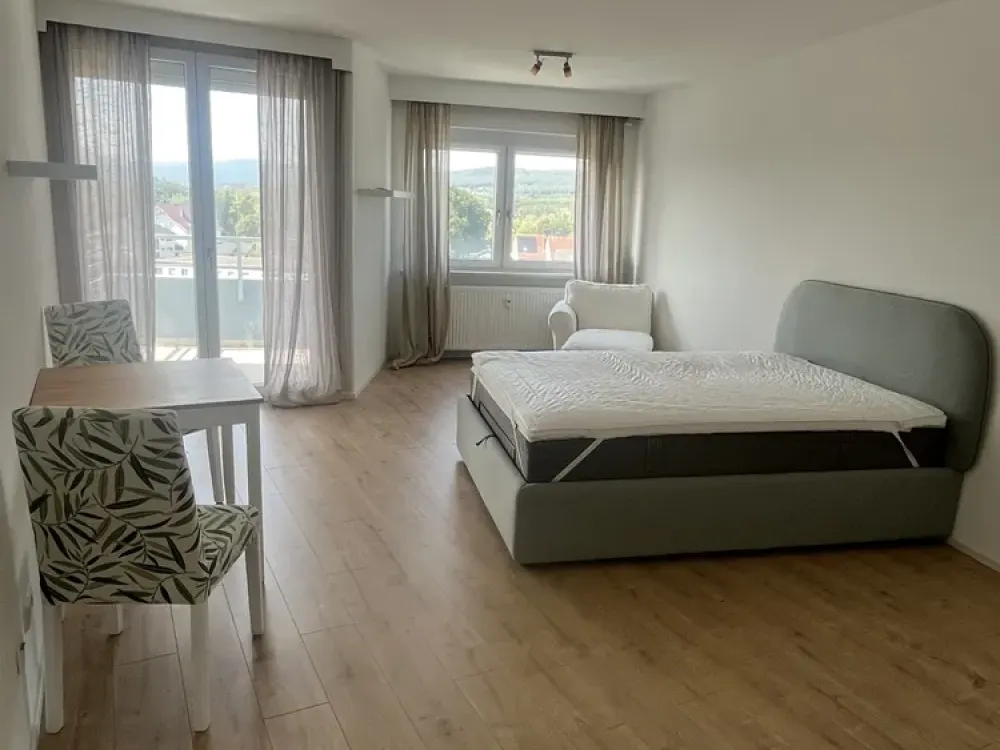Freshly Renovated, Furnished 1-Room Apartment by the Field, Burgholzhausen