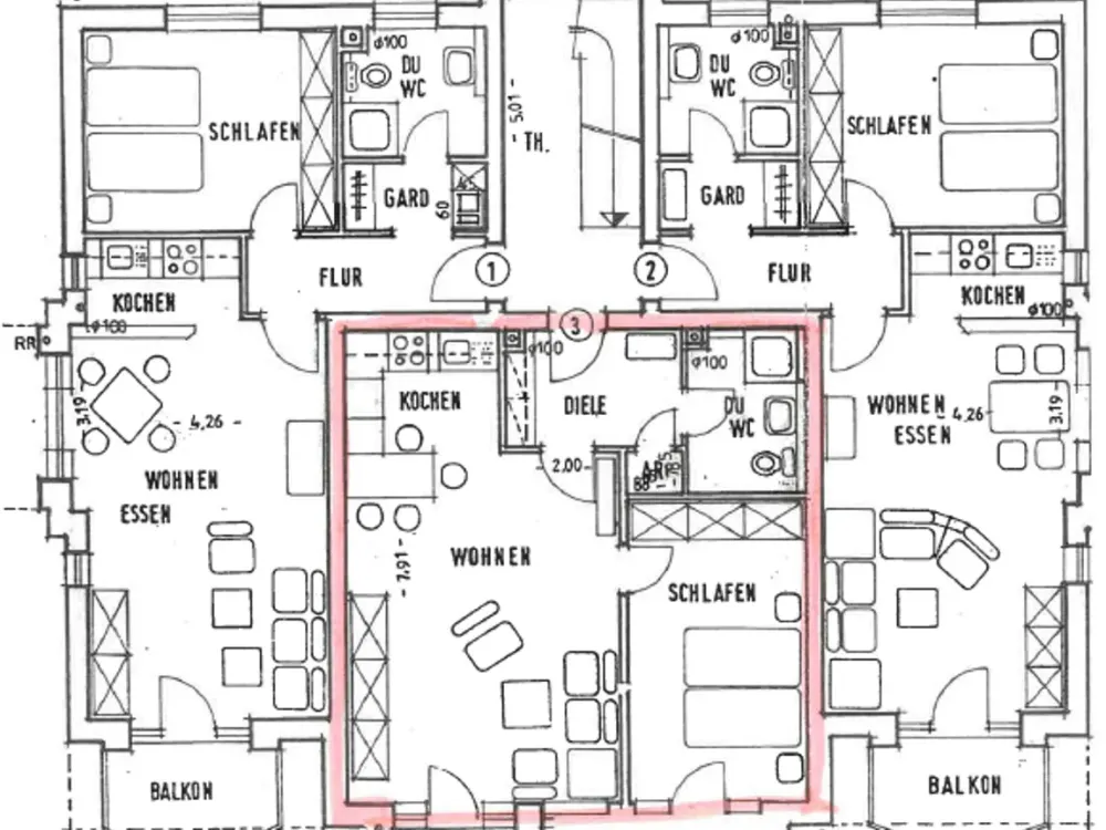 Lichtdurchflutete 2-Zimmer Wohnung mit Balkon
