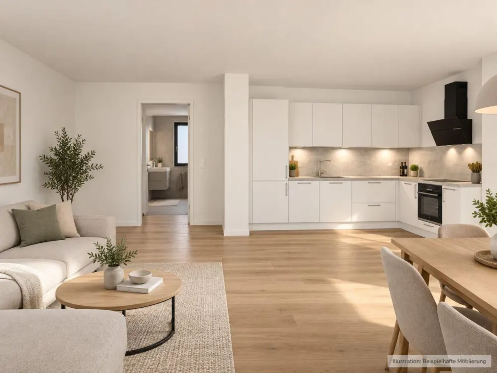 Helle und moderne 2-Zimmer-Wohnung mit großzügiger Terrasse