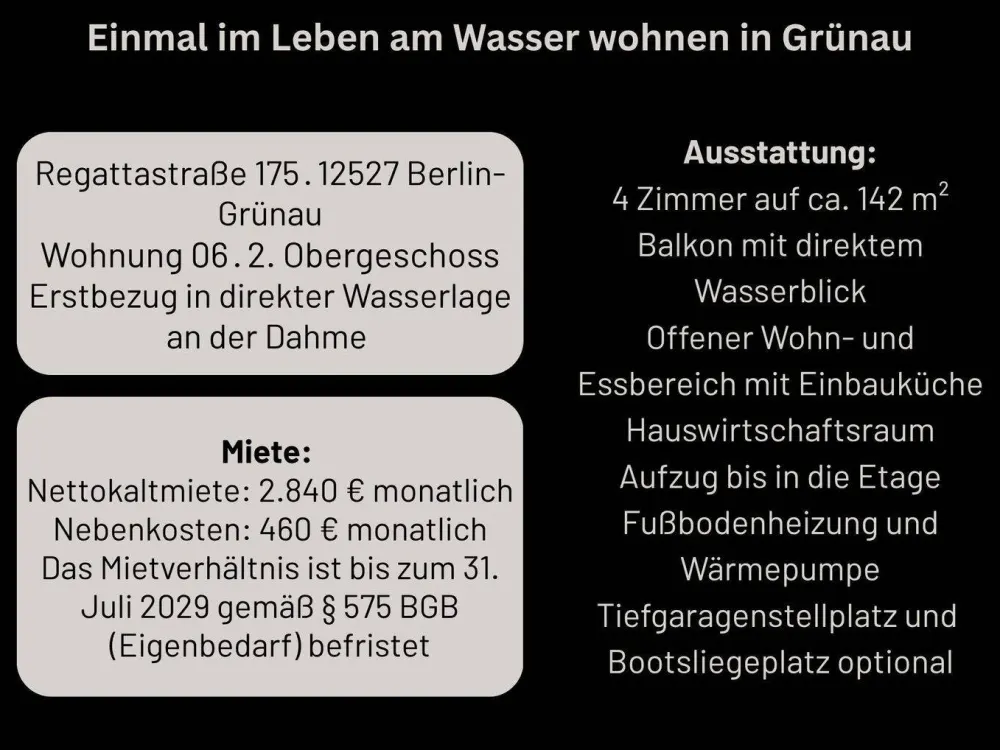 Einmal im Leben am Wasser wohnen in Grünau