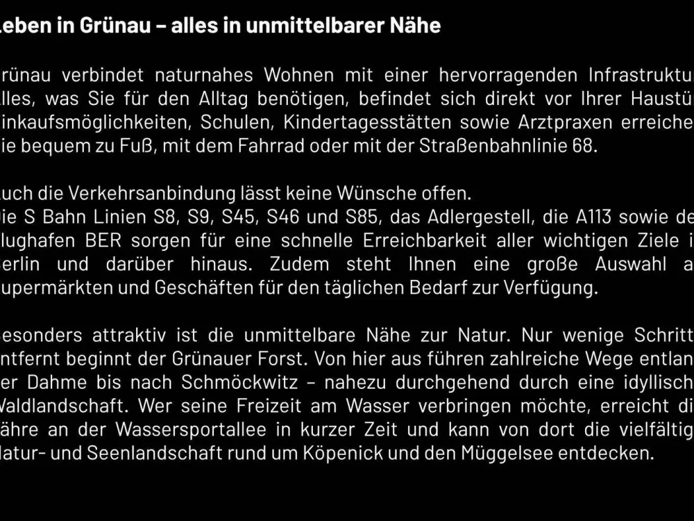 Einmal im Leben am Wasser wohnen in Grünau