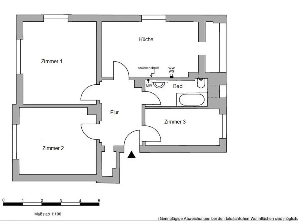 Schick sanierte 3-Zimmer-Wohnung mit Wohnküche.