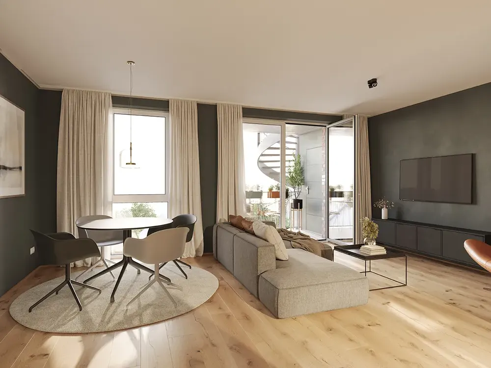 Neubau Erstbezug: Exklusive und hochwertig ausgestattete 3 Zimmer Wohnung im 3. OG in Haus B